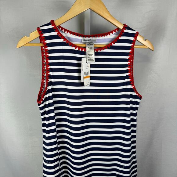 Tommy Bahama NEW Breton Stripe Spa Dress Navy White Swim Ladies Size Sma… - Picture 2 of 6